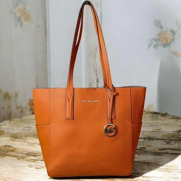 Michael Kors Handbags - Mk Authentic “Junie” Burnt Orange Med Tote Bag